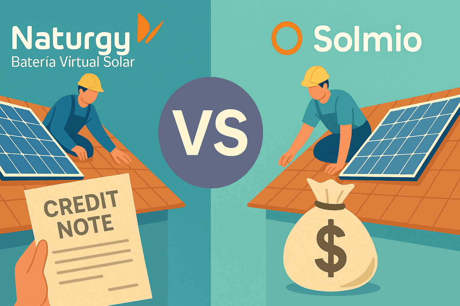 Naturgy Batería Virtual Solar vs Solmio - qué elegir en 2025